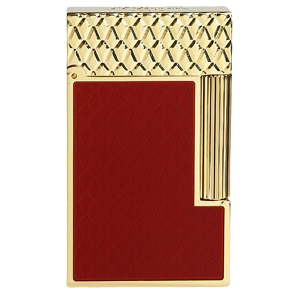S.T. Dupont Ligne 2 GUL Electric Burgundy Gold, wine-red piece of jewellery with gold setting